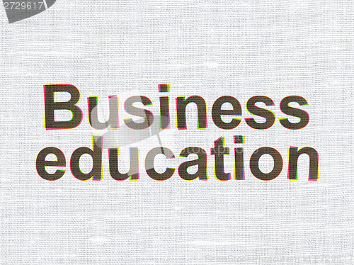 Image of Education concept: Business Education on fabric texture background