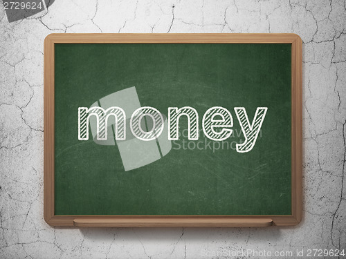 Image of Finance concept: Money on chalkboard background