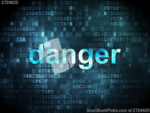 Image of Safety concept: Danger on digital background