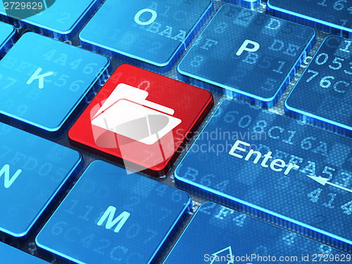 Image of Finance concept: Folder on computer keyboard background