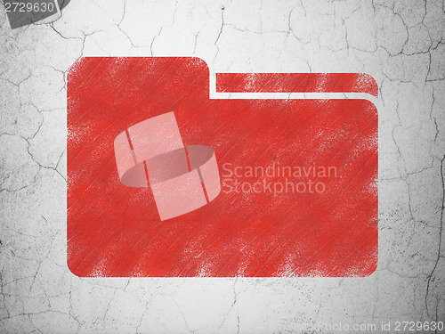 Image of Business concept: Folder on wall background