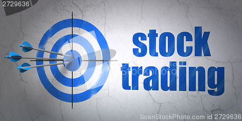 Image of Business concept: target and Stock Trading on wall background
