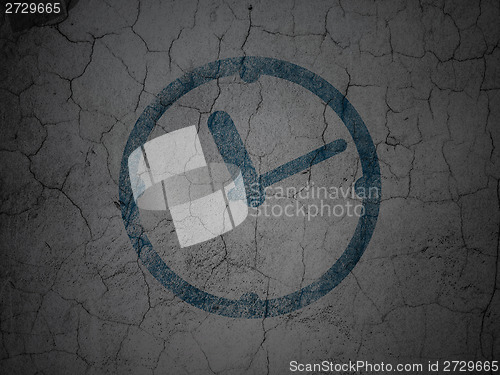 Image of Timeline concept: Clock on grunge wall background