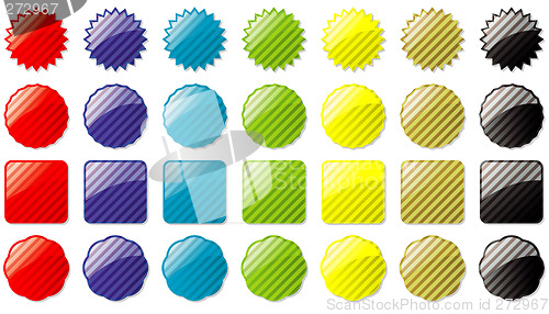 Image of glass buttons colored stripe