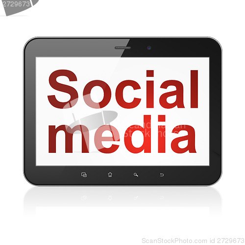 Image of Social media concept: Social Media on tablet pc computer