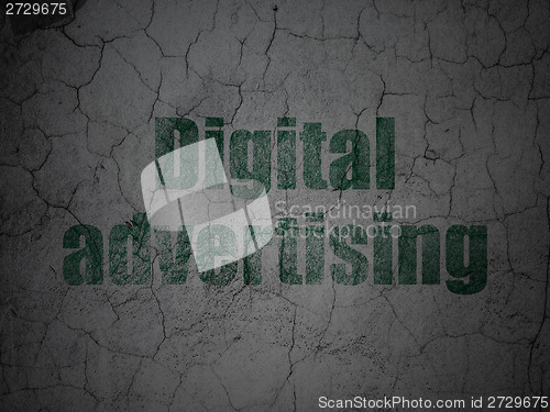 Image of Marketing concept: Digital Advertising on grunge wall background