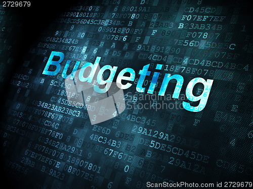 Image of Business concept: Budgeting on digital background