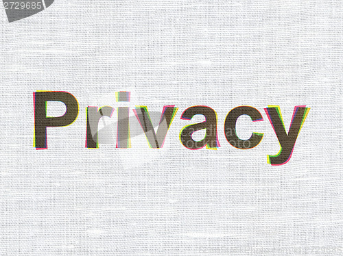 Image of Protection concept: Privacy on fabric texture background