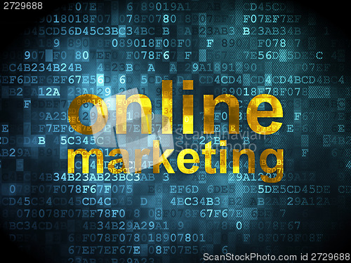 Image of Marketing concept: Online Marketing on digital background