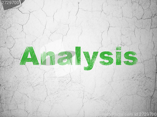 Image of Advertising concept: Analysis on wall background