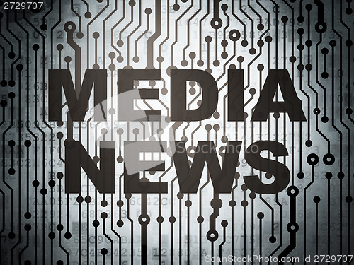 Image of News concept: circuit board with Media News