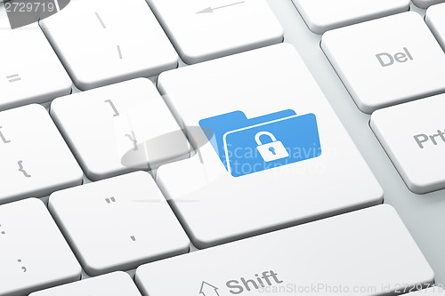 Image of Business concept: Folder With Lock on computer keyboard background