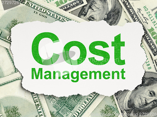 Image of Finance concept: Cost Management on Money background