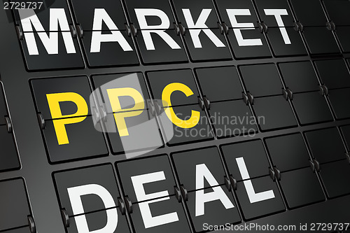 Image of Business concept: PPC on airport board background