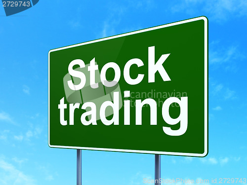 Image of Business concept: Stock Trading on road sign background