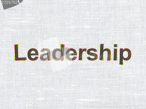 Image of Business concept: Leadership on fabric texture background