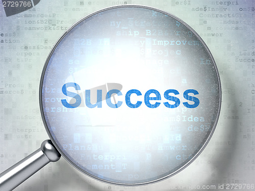 Image of Business concept: Success with optical glass