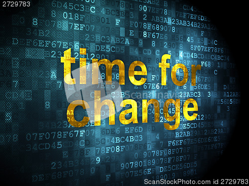 Image of Time concept: Time for Change on digital background