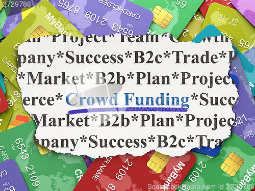 Image of Business concept: Crowd Funding on Credit Card background