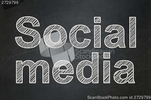 Image of Social network concept: Social Media on chalkboard background