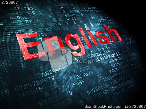 Image of Education concept: English on digital background