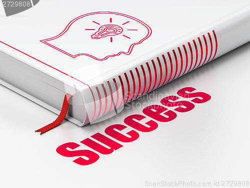 Image of Finance concept: book Head With Lightbulb, Success on white background