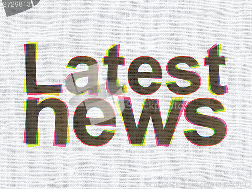 Image of News concept: Latest News on fabric texture background