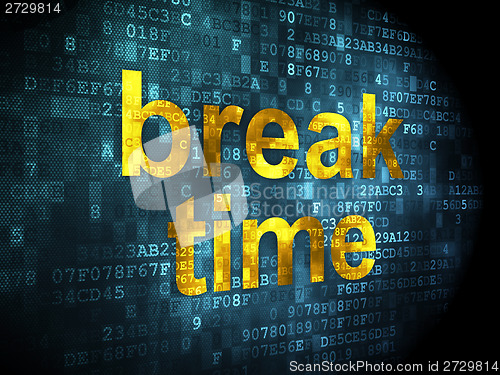 Image of Timeline concept: Break Time on digital background