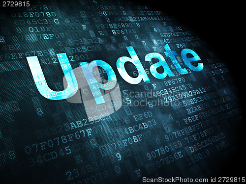 Image of SEO web development concept: Update on digital background