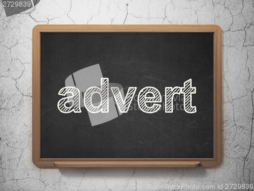 Image of Advertising concept: Advert on chalkboard background