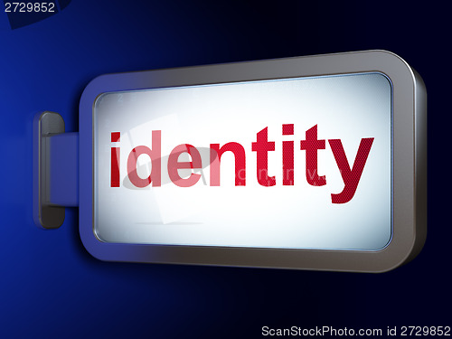 Image of Protection concept: Identity on billboard background