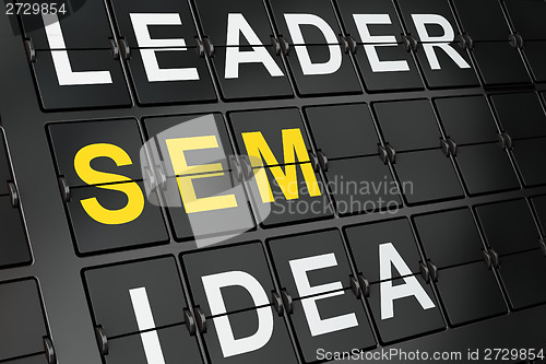 Image of Business concept: SEM on airport board background