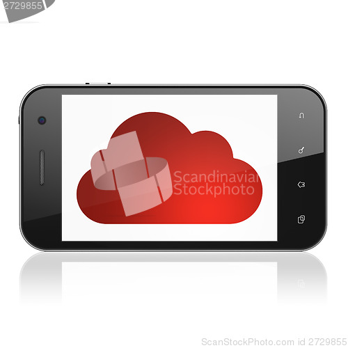 Image of Cloud computing concept: Cloud on smartphone