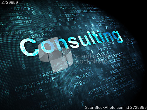Image of Business concept: Consulting on digital background