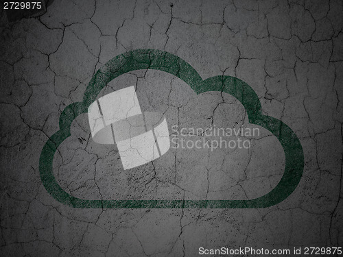 Image of Cloud computing concept: Cloud on grunge wall background