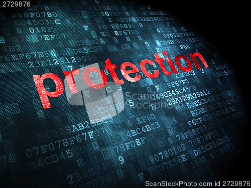 Image of Security concept: Protection on digital background