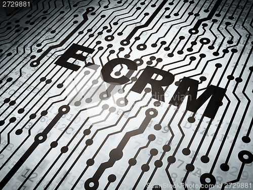 Image of Business concept: circuit board with E-CRM