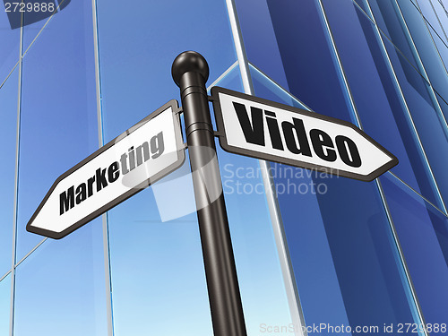 Image of Business concept: sign Video Marketing on Building background