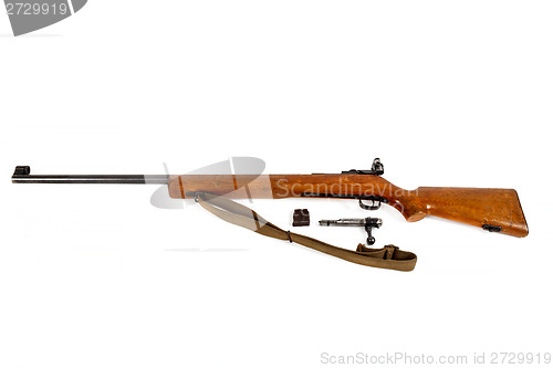 Image of old bolt action rifle isolated