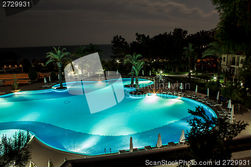 Image of pool at night