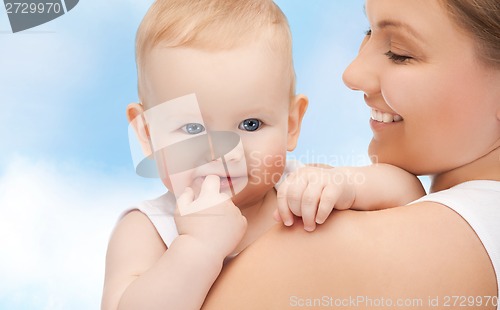 Image of happy mother with adorable baby