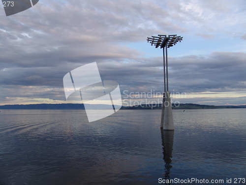 Image of Art on sea. Mjøsa, Hamar, Norway