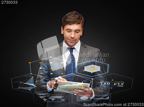 Image of buisnessman with tablet pc