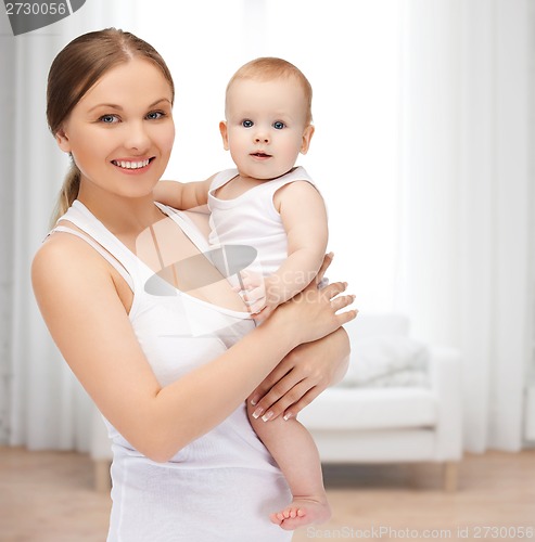 Image of happy mother with adorable baby