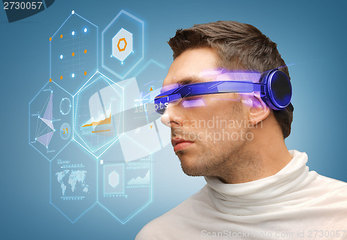 Image of handsome man with futuristic glasses