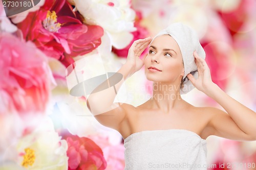 Image of beautiful woman in towel