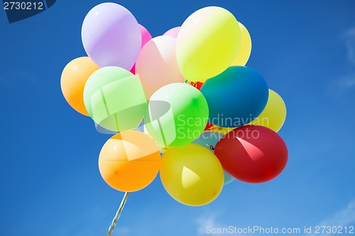 Image of lots of colorful balloons in the sky