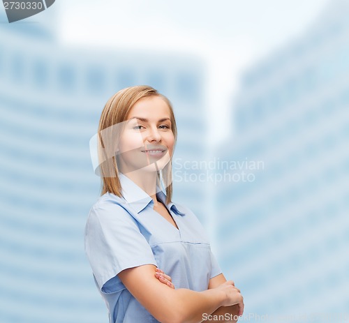 Image of smiling female doctor or nurse