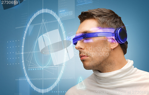 Image of handsome man with futuristic glasses
