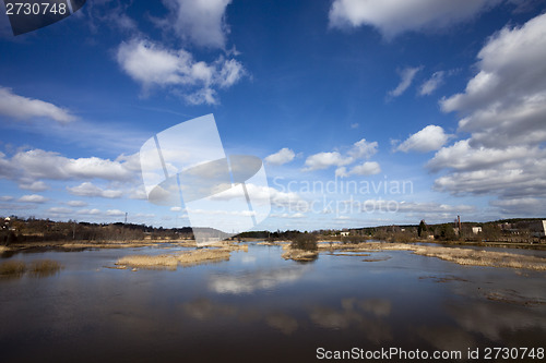 Image of Spring floods in small river